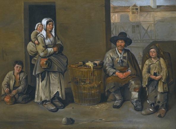A Poultry Seller with his Family in Paris 1656   by Jean Michelin (1623-1695)   Sothebys Sale L13034
